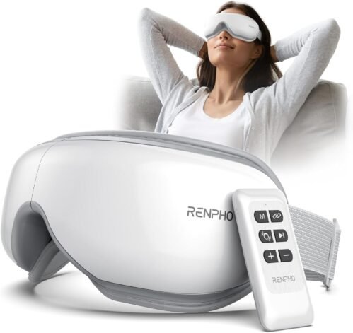 RENPHO Eye Massager with Remote, Heat, Compression, Birthday Gifts for Women Men Her Him, Eyeris 1 Sleep Mask, Headache Massager Scalp for Strain Relief, Migraine Relief, Reduce Stye Eye